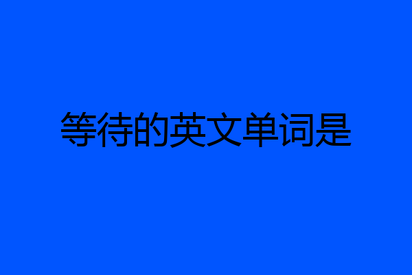 等待的英文单词是