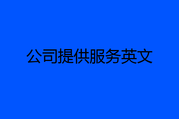 公司提供服务英文