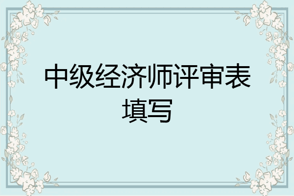中级经济师评审表填写