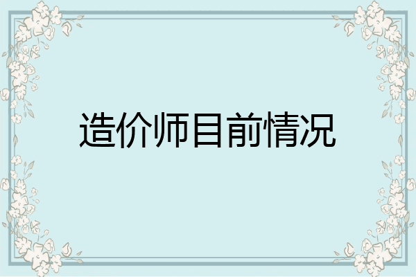 造价师目前情况