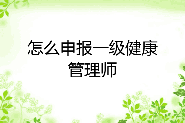 怎么申报一级健康管理师