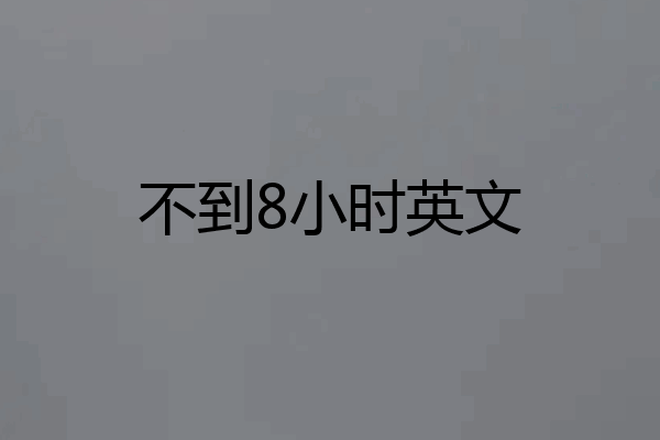 不到8小时英文