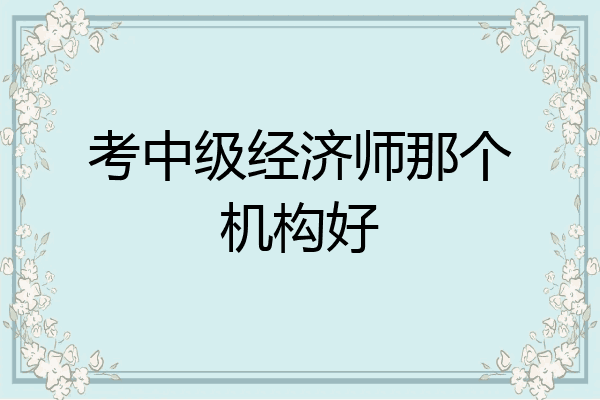 考中级经济师那个机构好