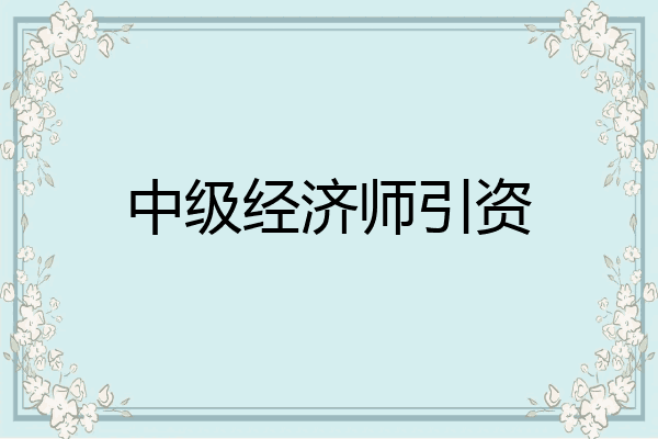 中级经济师引资