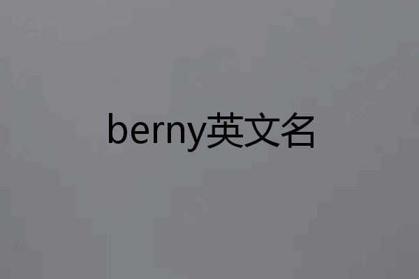 berny英文名