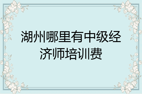 湖州哪里有中级经济师培训费