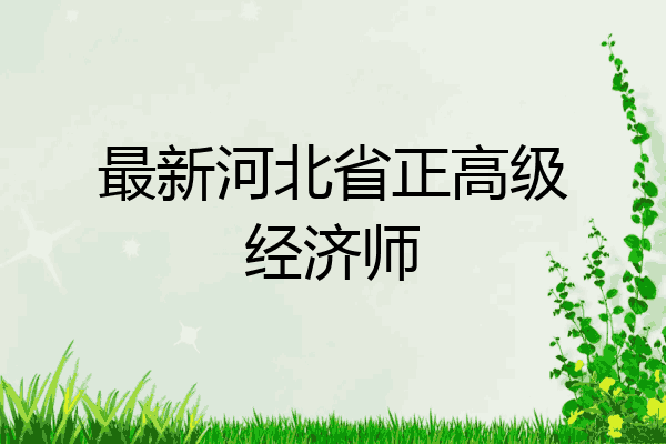 最新河北省正高级经济师
