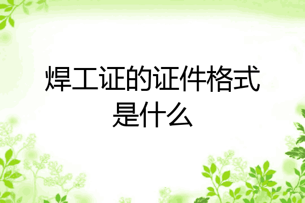 焊工证的证件格式是什么