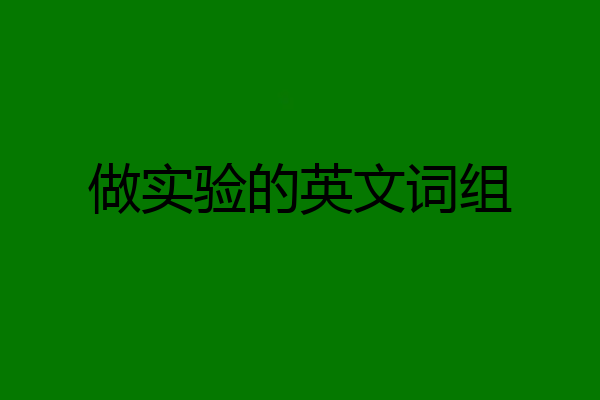 做实验的英文词组