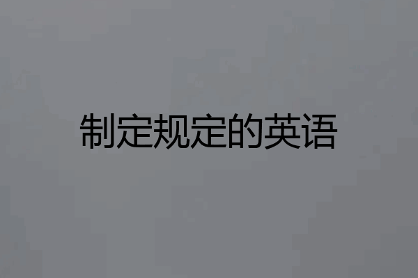 制定规定的英语