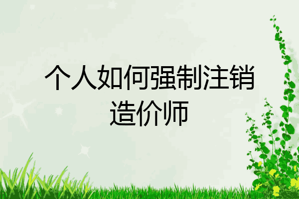 个人如何强制注销造价师