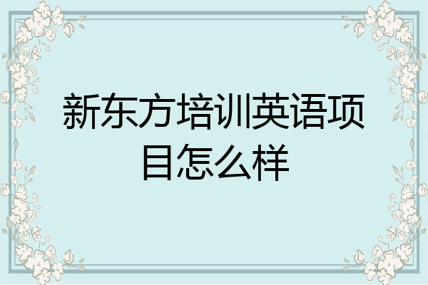 新东方培训英语项目怎么样