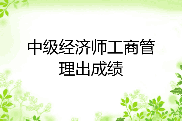 中级经济师工商管理出成绩