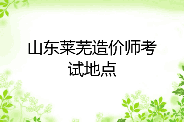 山东莱芜造价师考试地点
