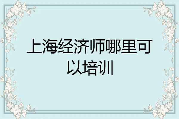 上海经济师哪里可以培训