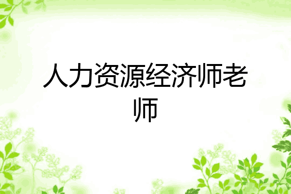 人力资源经济师老师