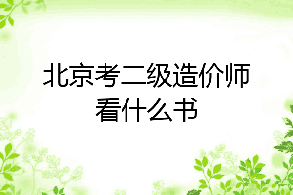 北京考二级造价师看什么书