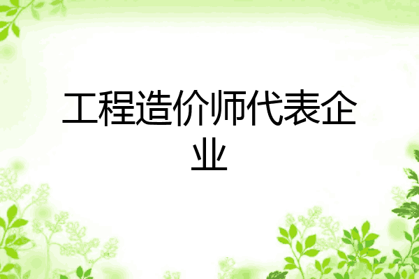 工程造价师代表企业