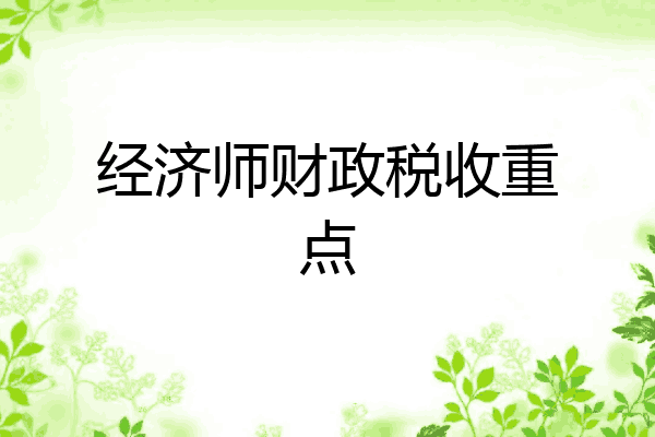 经济师财政税收重点