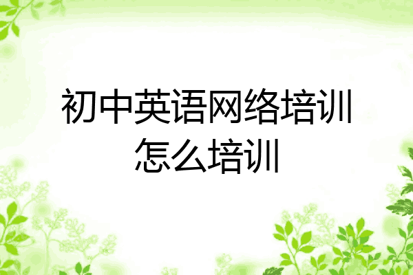 初中英语网络培训怎么培训