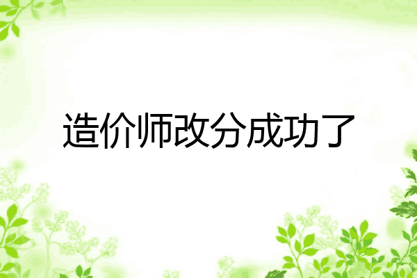 造价师改分成功了