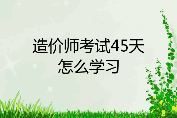 造价师考试45天怎么学习