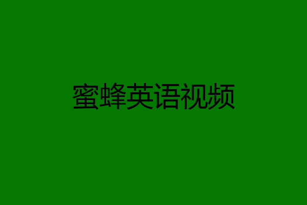 蜜蜂英语视频