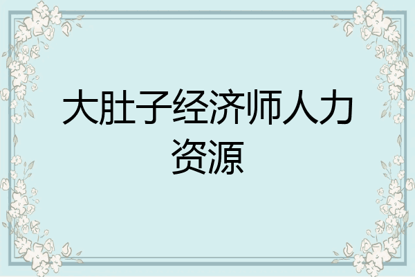 大肚子经济师人力资源