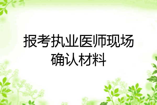 报考执业医师现场确认材料