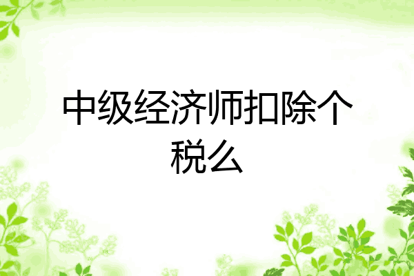 中级经济师扣除个税么
