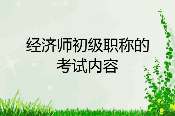经济师初级职称的考试内容