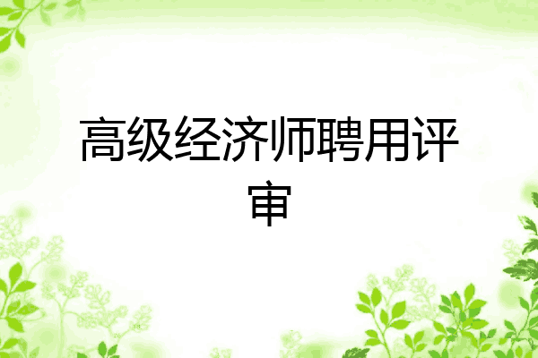 高级经济师聘用评审
