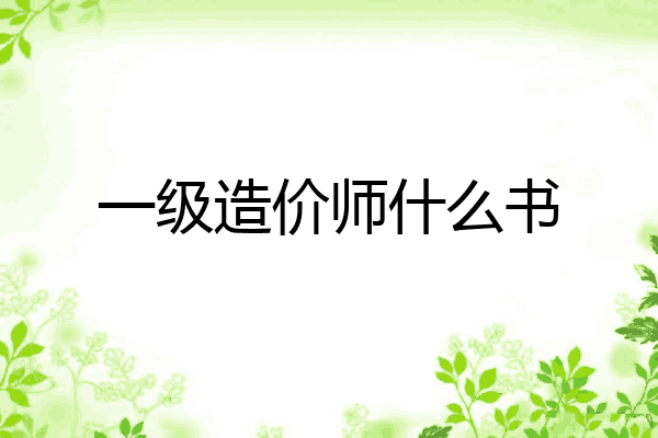 一级造价师什么书