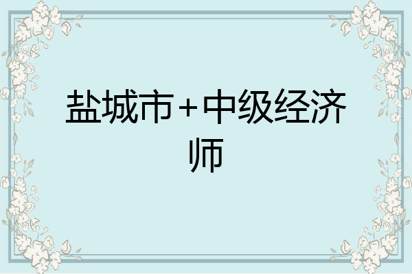 盐城市+中级经济师