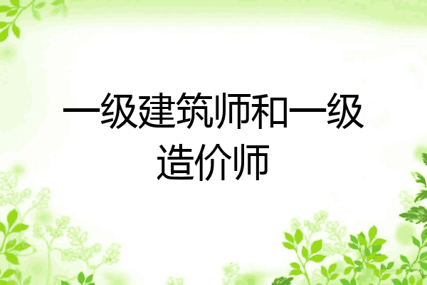 一级建筑师和一级造价师