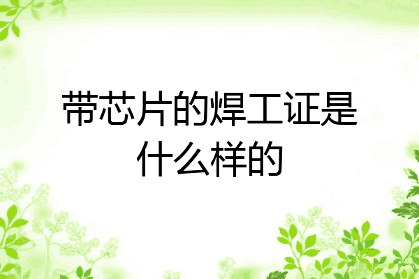 带芯片的焊工证是什么样的