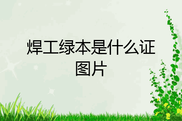 焊工绿本是什么证图片