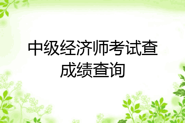 中级经济师考试查成绩查询