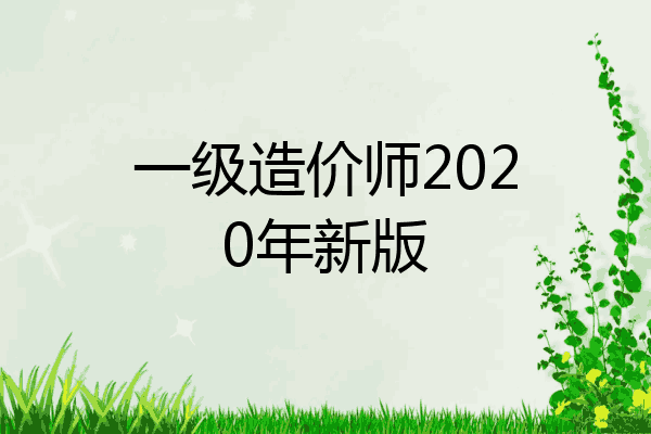 一级造价师2020年新版