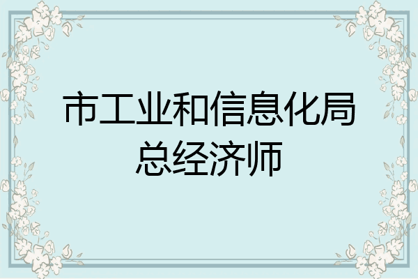 市工业和信息化局总经济师