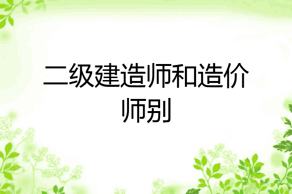 二级建造师和造价师别