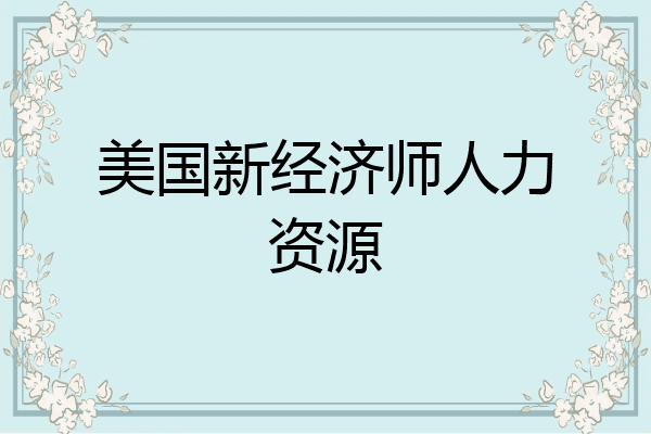 美国新经济师人力资源