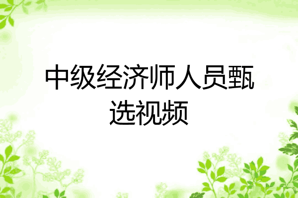 中级经济师人员甄选视频