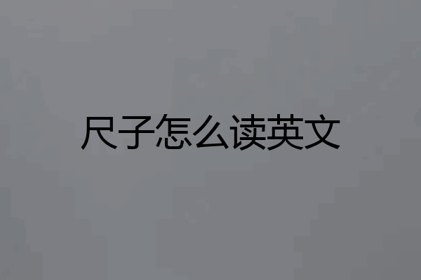 尺子怎么读英文