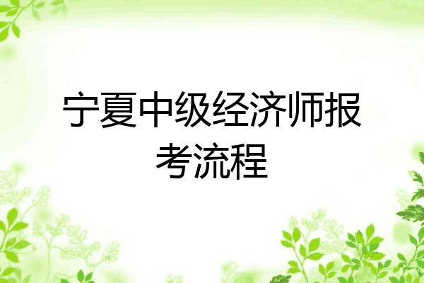 宁夏中级经济师报考流程