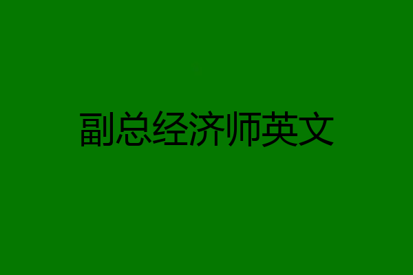 副总经济师英文