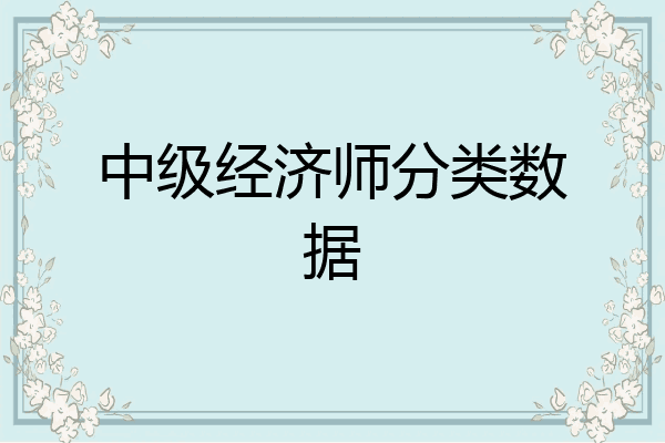 中级经济师分类数据