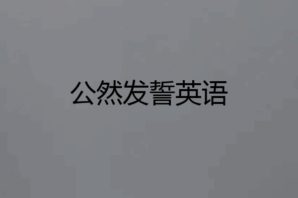公然发誓英语