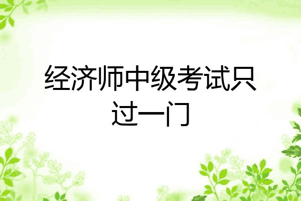 经济师中级考试只过一门