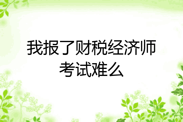 我报了财税经济师考试难么